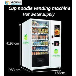 Cup noodle vending machine with hot water supply, we offer customize OEM/ODM service, snack drink vending machine for sale with120-180 cup noodles